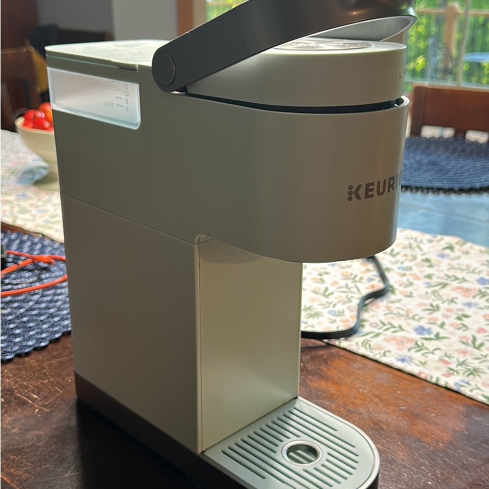 Sleek Coffee Maker in Mint and Gray